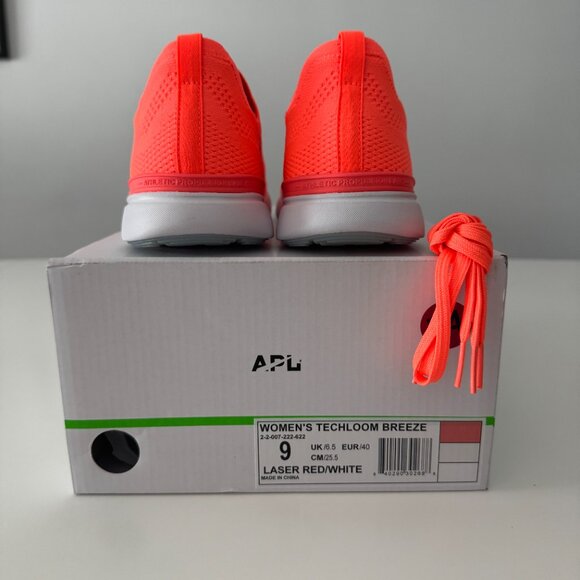 APL Women's TechLoom Breeze Sneakers in Laser Red NWB, Size 9 - Picture 7 of 17